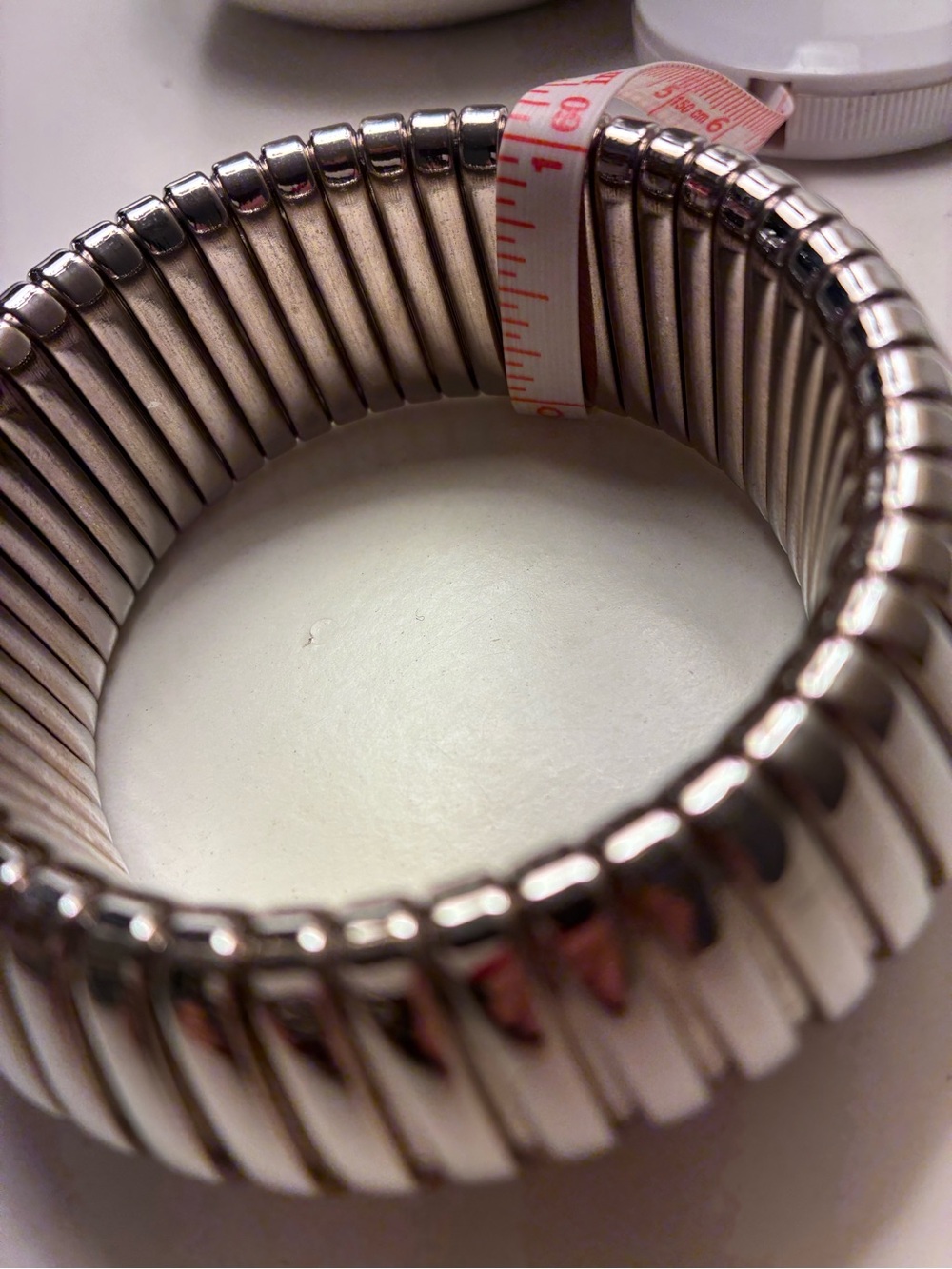 Silver-Tone Ribbed Bracelet